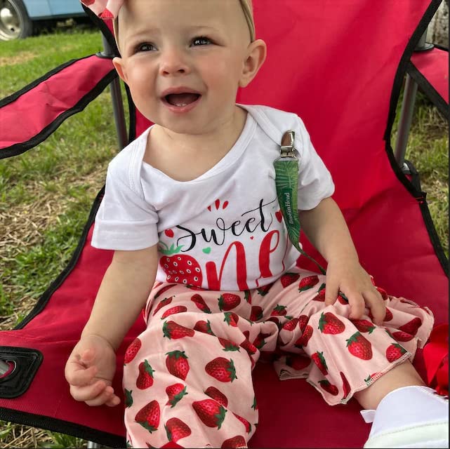 Baby Girl First Birthday Outfit Short Sleeve Romper Top Flare Pants Headband 3Pcs Cake Smash Clothes2