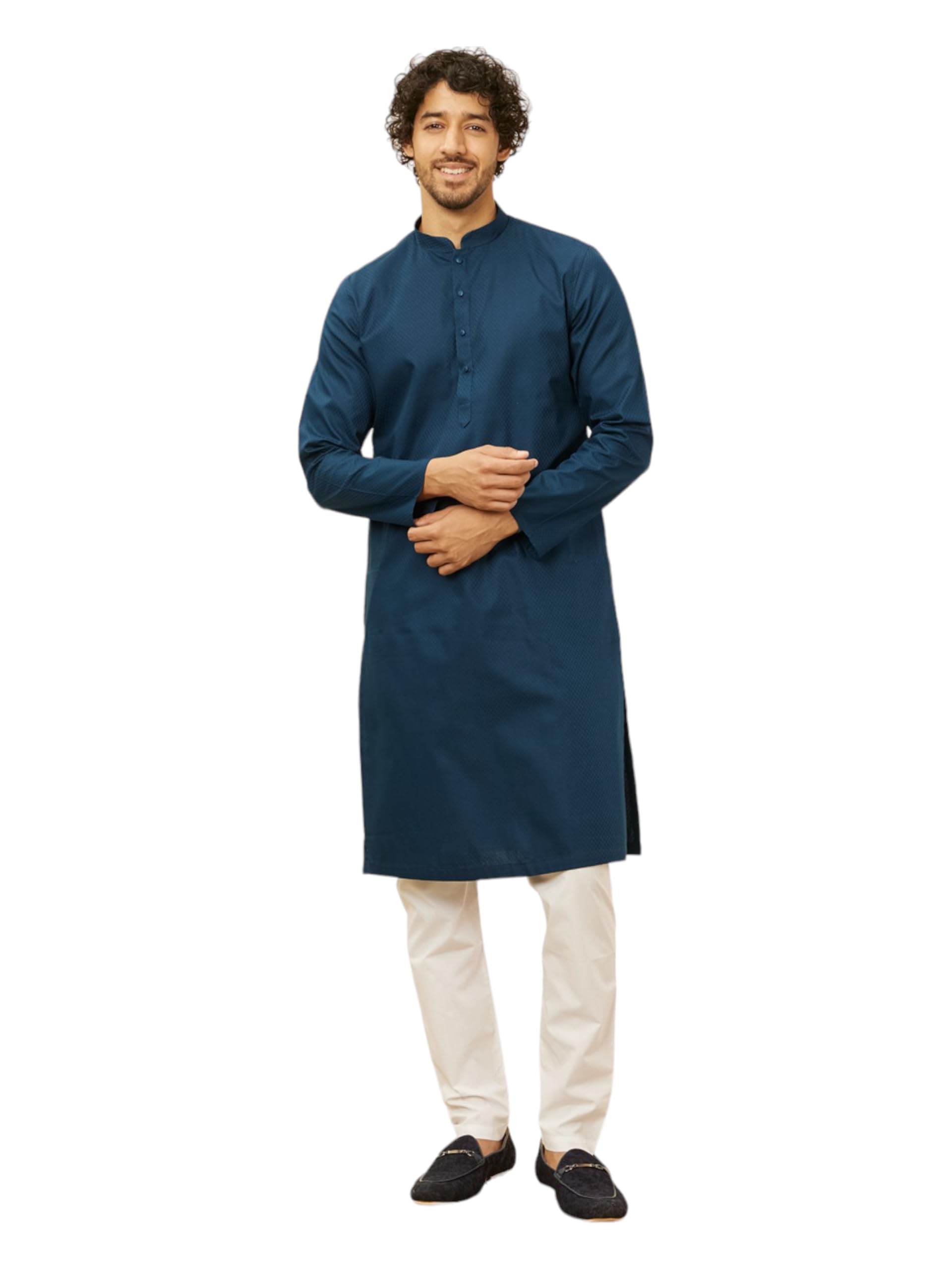 manyavar Men's Self Design Kurta Pajama Set (2pcs)-picture-30