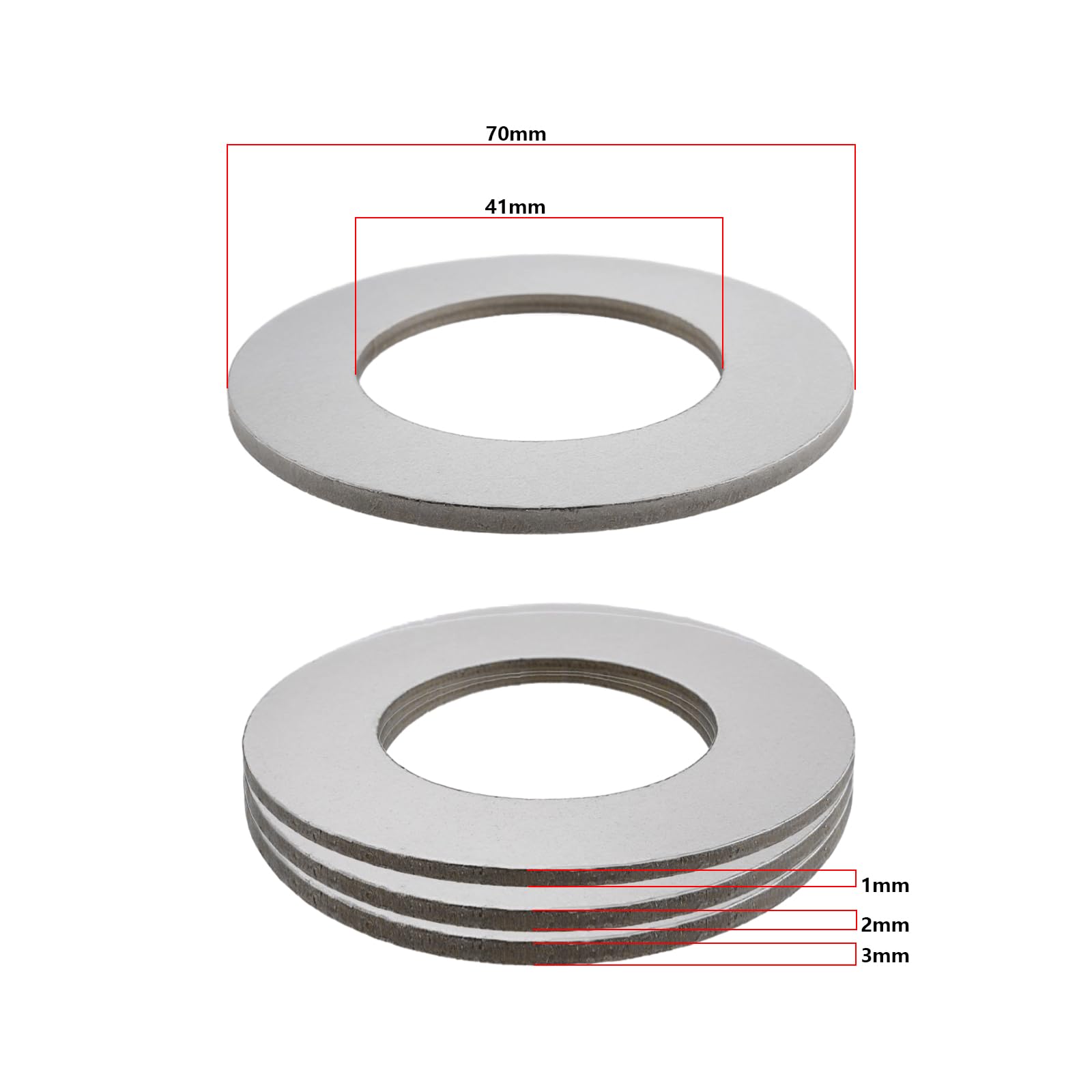 SG Store 8pcs 304 Stainless Steel Flat Washers 70mmx 41mm x 1mm 2mm 3mm Compatible with JCB and Compatible with KUBOTA Excavator Bucket - Image 4