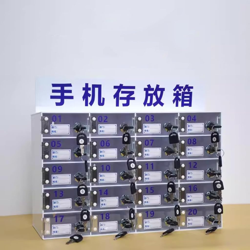 携帯電話収納ボックス アクリル 携帯電話収納 ホワイト 携帯電話ロッカーボックス ホームオフィス 会議室用品、1色-4