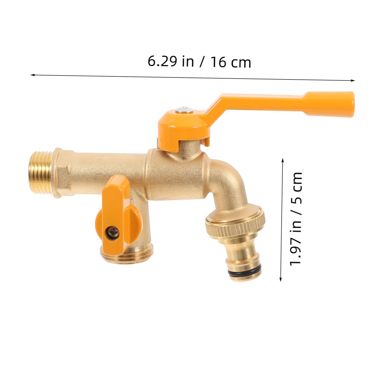 BESTonZON Rubinetto Oro a Due Vie in Ottone da Giardino, Esterno