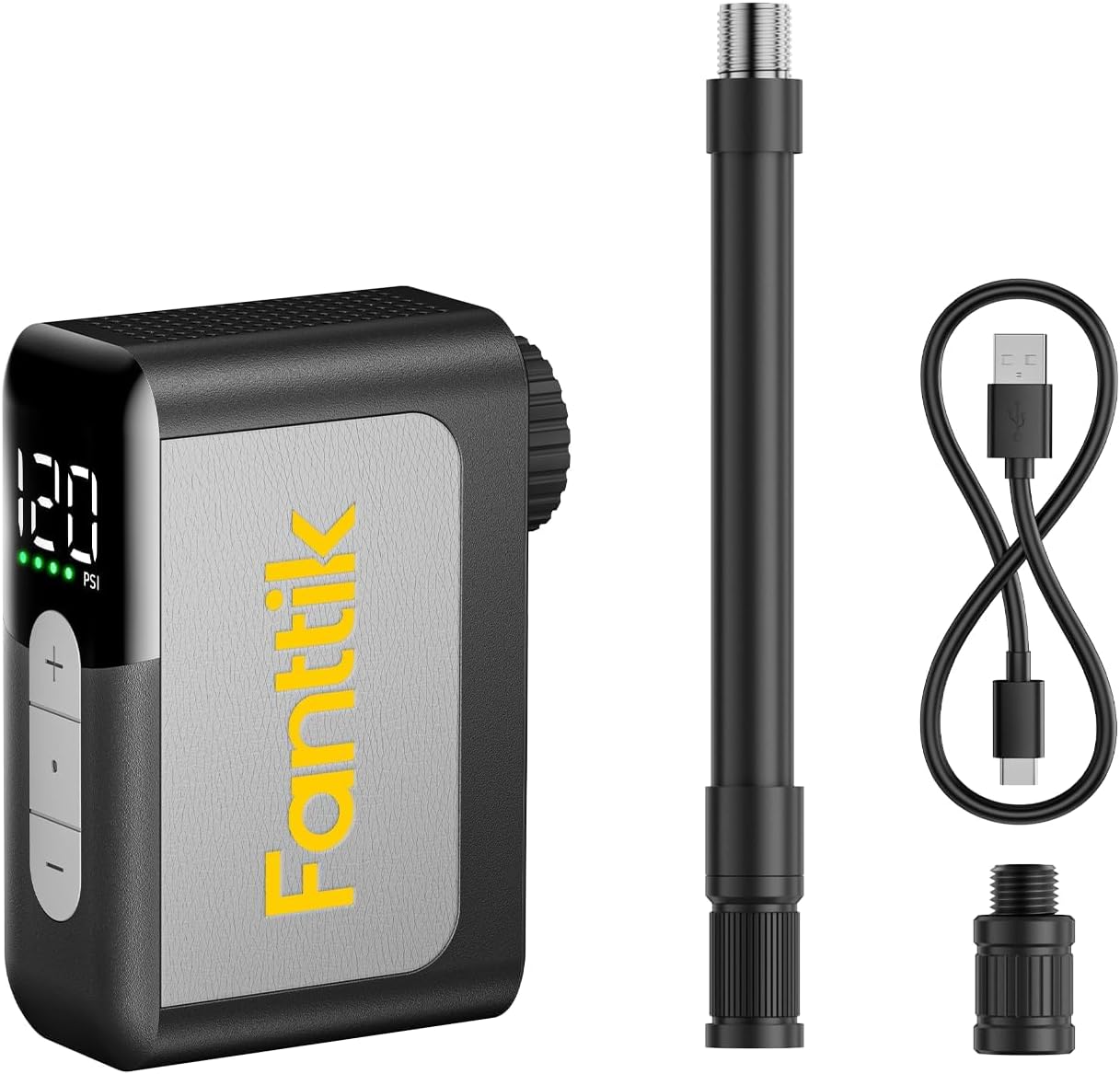 X10 Ace Mini Bike Pump with Gauge, 120PSI Electric Bike Pump with Presta and Schrader Valve, Auto Stop, Fast Inflation for Road Bike