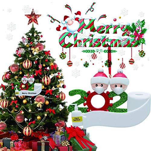 Stickit Graphix Christmas Decorations Indoor, 2020 Christmas Ornament Quarantine Survivor Personalized Decorating Gifts Customized Party Decor for 1-7 Family Members