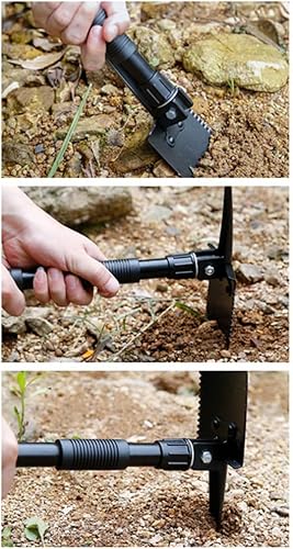 Miniatura 7 de Pala de camping Multiherramienta Pala de mano Pico Tamaño pequeño (negro)