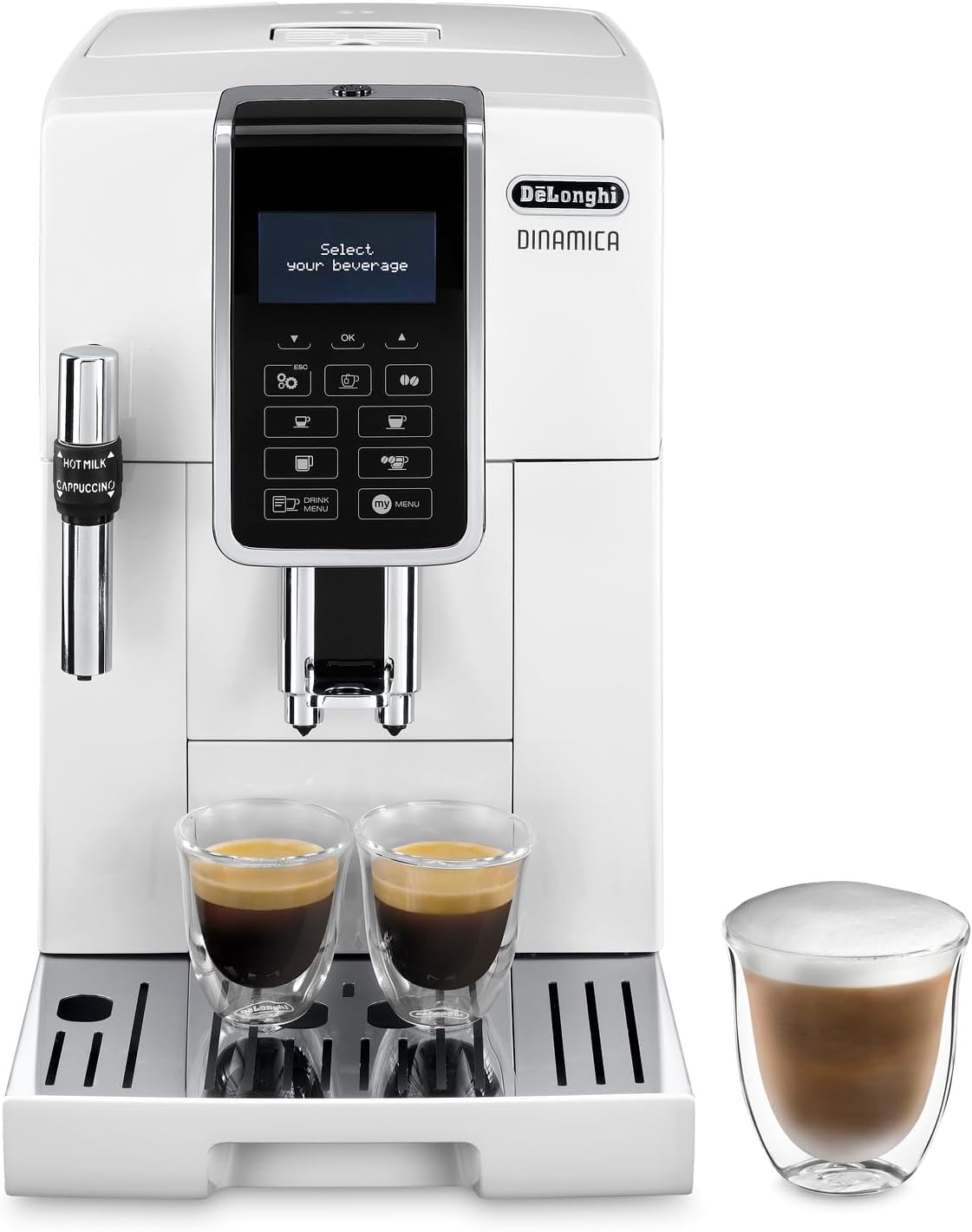 DeLonghi Dinamica Ecam 350.35.W Entièrement automatique Machine à expresso 1,8 L, Blanc