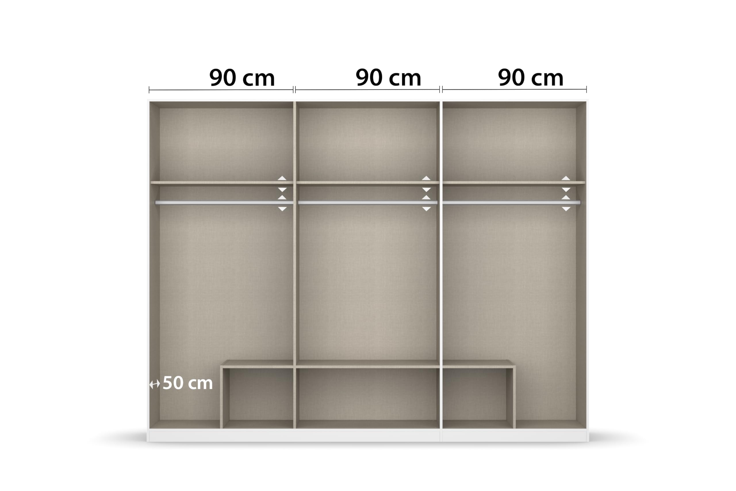 Rauch Möbel Gamma, Kleiderschrank, Farbe Weiß, Breite 271 cm