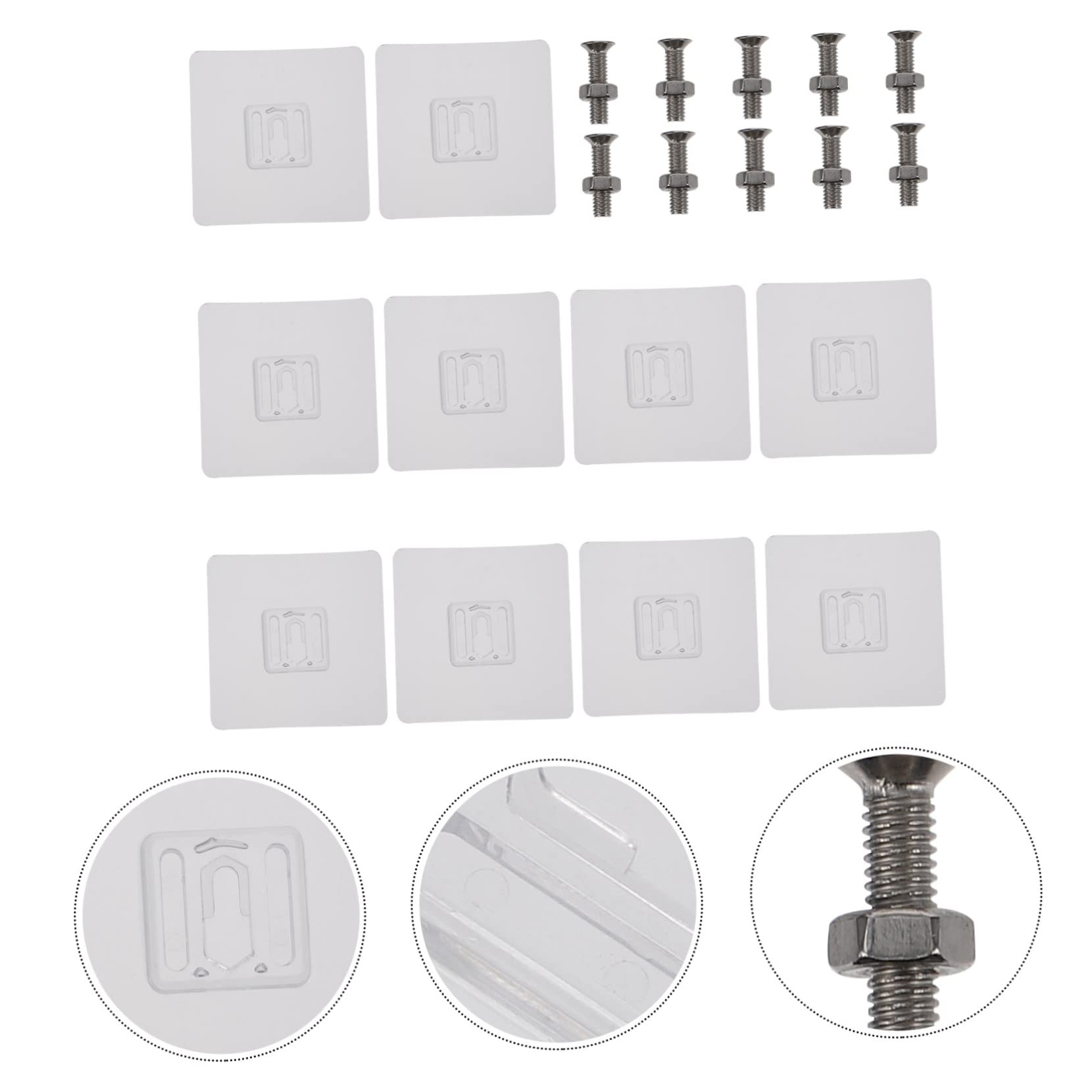 VASDEV 30 piezas de pegatinas sin rastro, ganchos para toallas, ganchos para percheros, pegatinas de metal, tornillos transparentes, clavos de pared, ganchos para toallas de pared, clavos