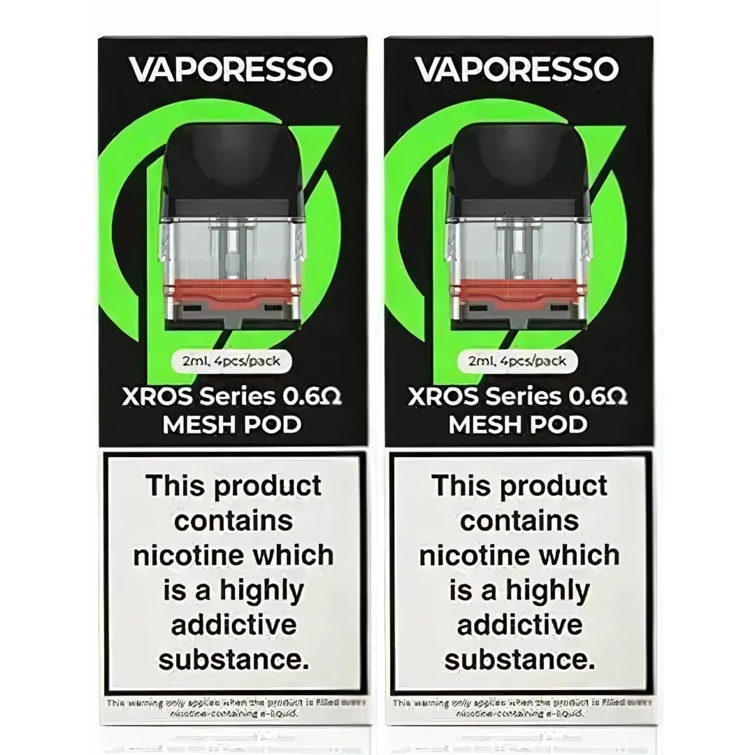 Vaporesso Xros Pods (0.6 2 x 4 Packs) - 2 x 4 Packs Available in 0.4,0.6,0.8,1.0,1.2Ω Compatible With Vaporesso Range Only - No Nicotine