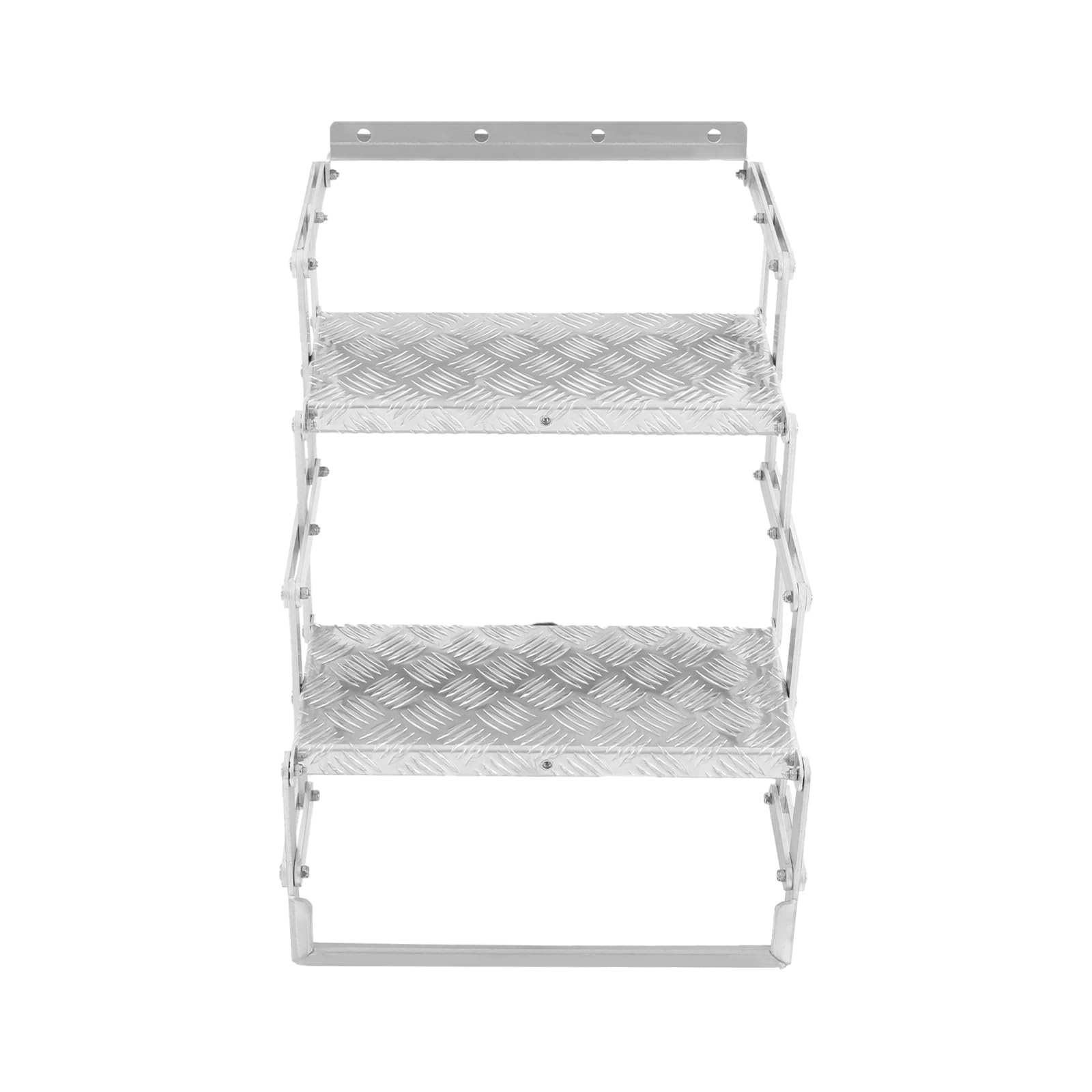 Escalera plegable de aluminio para perros, 2 pasos, escalera de tijera ligera, rampa para mascotas, antideslizante, con 1 llave hexagonal para autocaravanas, autocaravanas a base de camiones