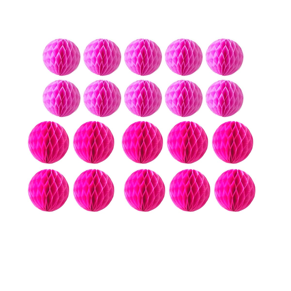 20pcs Honeycomb Flower Balls Party Honeycomb Balls Decoration Paper Flower Balls Tissue Paper Flower Ball Pom Poms Ball for Birthday Wedding Home Decor (3inch+6inch, Pink+Rose red)