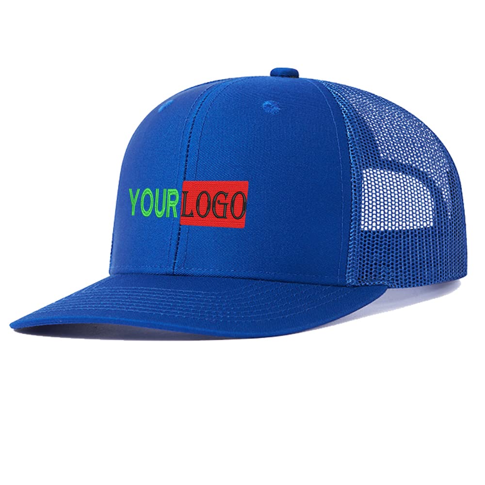 Unisex Blue Primedealsday Embroidery Custom Logo Trucker Hats For Men Adjustable Snapback Mesh Cap Outdoors Baseball Dad Cap