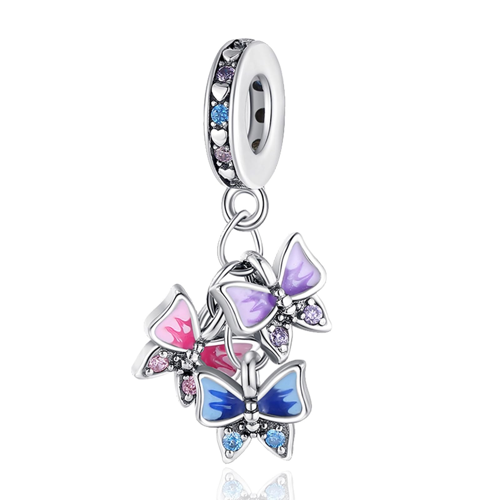 Rimgoris 925 Sterling Silver Women Bracciali Collana Animale Farfalla Ciondolo Donna Bracciale Charm Festa della Mamma con Zirconia