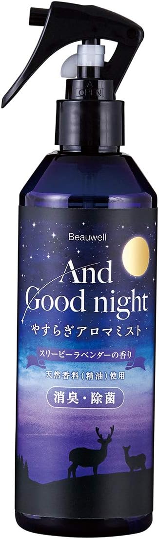 AndGoodnight(アンドグッドナイト) やすらぐアロマルームミスト 天然精油ブレンドのスリーラベンダーの香り 285ｍL(消臭 除菌 寝室 寝具)