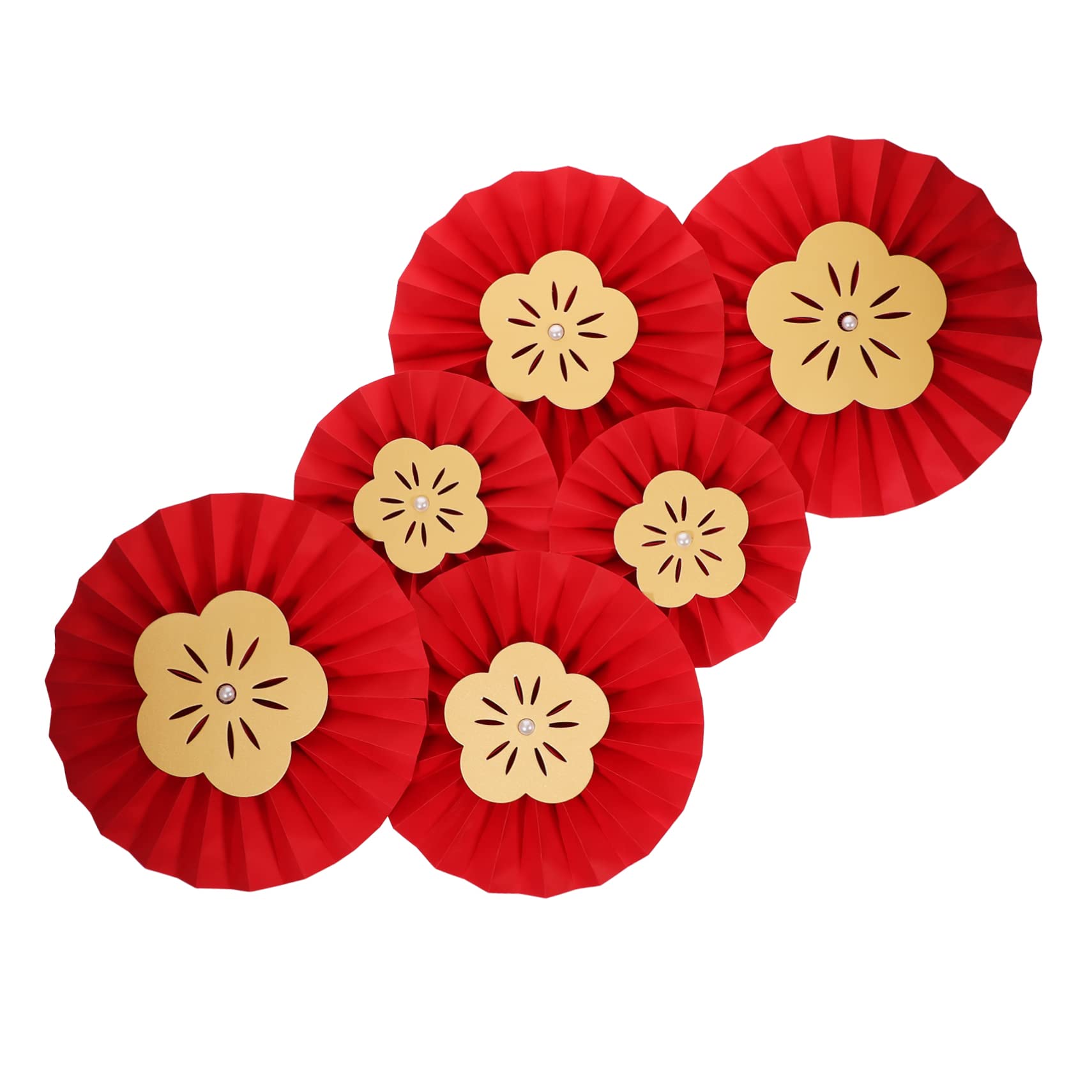 SEWACC 12pcs Paper Fan Flower Paper Fan Hanging Decorations Paper Fans Decor Tissue Hanging Fans Wedding Party Bunny Decorations Paper Fans Party Decor Round Plastic Lunar Calendar Baby