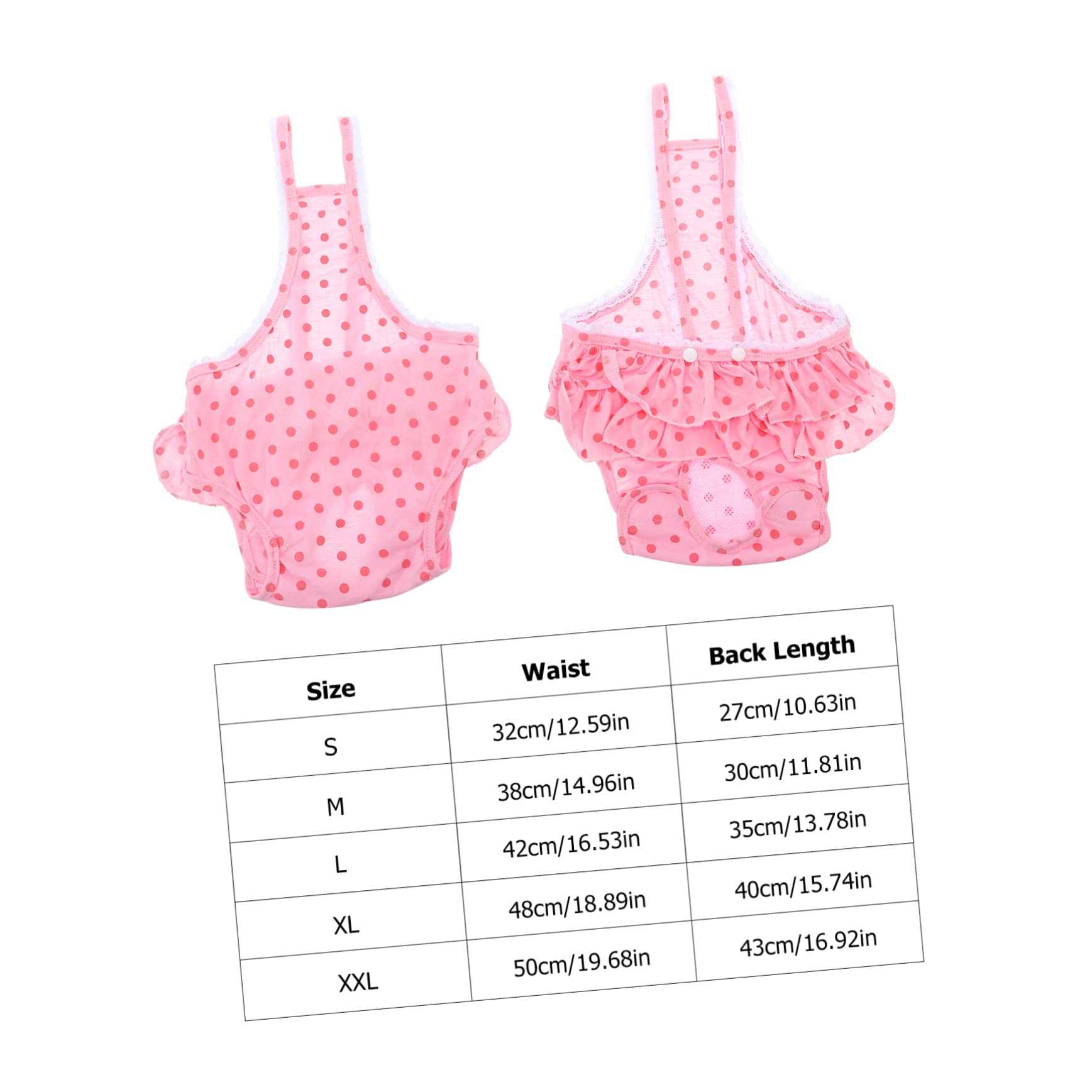 Mikikit 1Pc Pet Sanitary Pants for Female Dogs Period Panties with Dots Printing Comfortable Diaper Skirt for Puppy Heat Carpets Floors