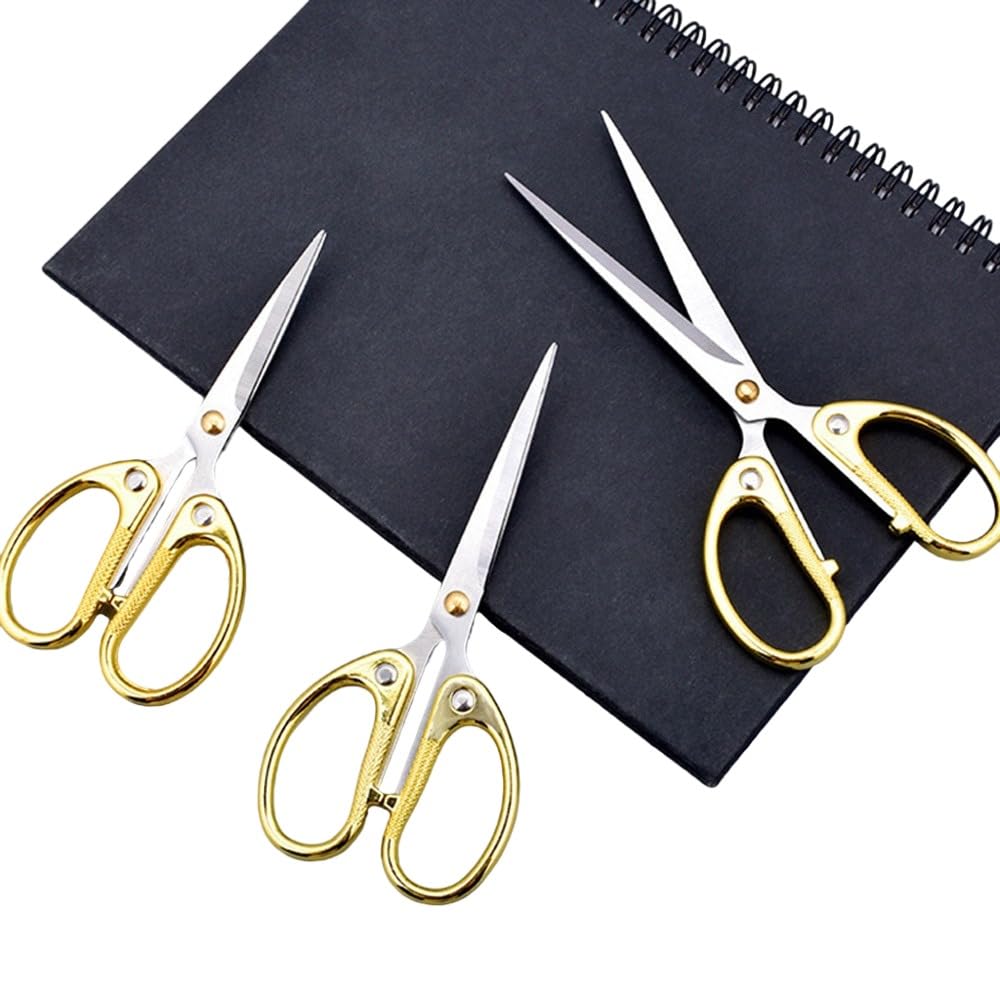 Tijeras de bordado de acero inoxidable de 4.5 pulgadas con punta curvada para coser, tijeras pequeñas afiladas para manualidades, manualidades, herramientas de costura y uso diario, color dorado