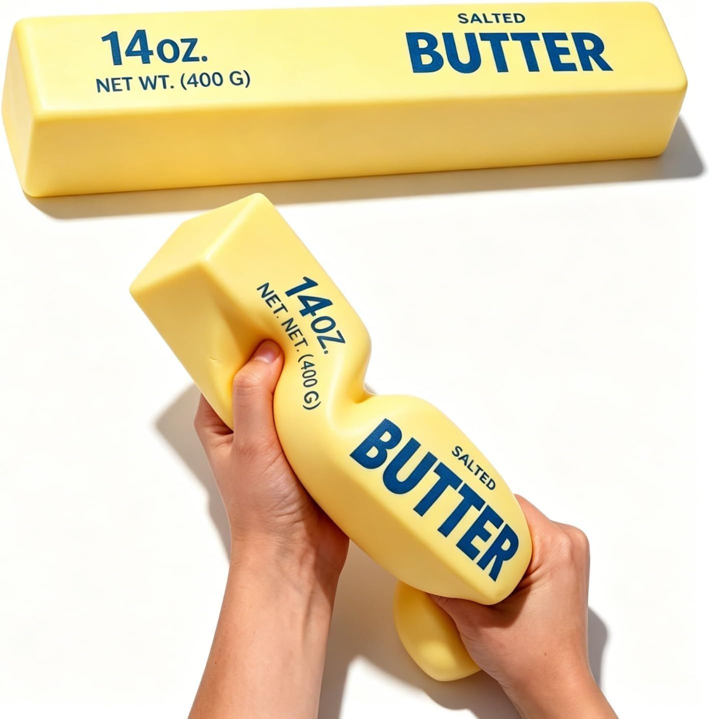 Big Butter Squishy, 2026 New 14oz Giant Squishies Butter Jumbo Slow Rising Squeeze PU Foam Fidget for Anxiety & Sensory Stress Relief Fidget Adults (Giant Butter-Yellow)