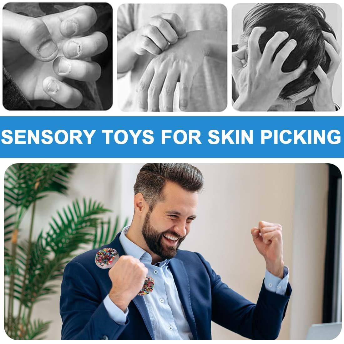 NHQZ 2 Pezzi Picky Pad Fidget Toy, Silicone Fidget Toy, Skin Picking Fidget Toys, Giocattoli Antistress per la Pelle Picking, Picky Pad Fidget per Alleviare lo Stress e L'ansi, Circolar