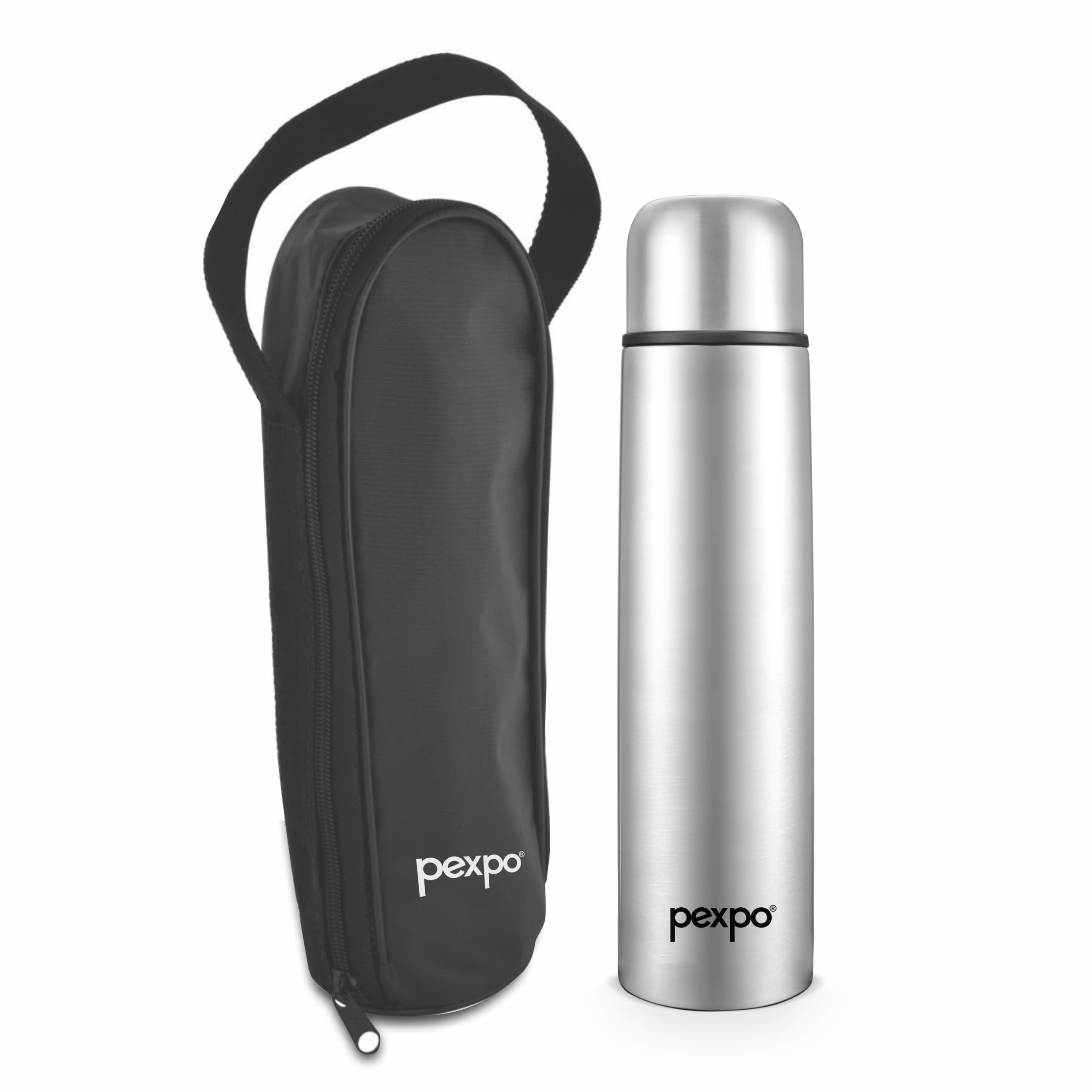Pexpo Flip Pro Hot & Cold |750 ML Vacuum Insulated Stainless Steel Flask| Silver | Zipper Bag |Steel Bottle|Thermoflask|Leak Proof|Travelling|School & Trekking|Office|Gym (B0BW39QJ4F) Amazon Price History, Amazon Price Tracker