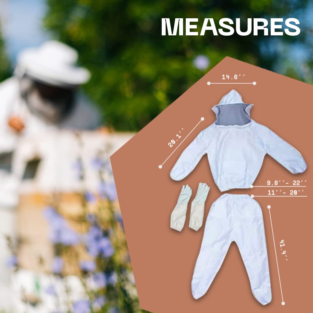Traje profesional de abeja para hombres y mujeres, traje de apicultor unisex con chaqueta protectora de abeja con capucha, pantalones, guantes para patio trasero y guardián de abejas