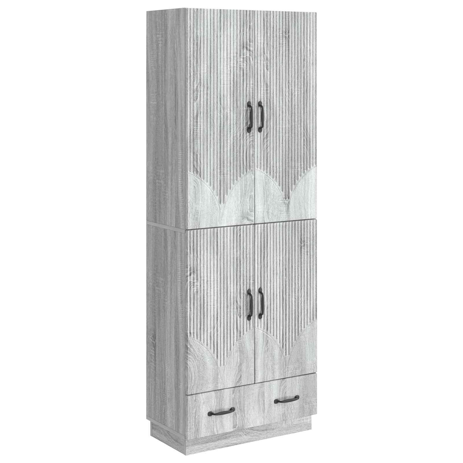 Armarios de madera Sonoma gris con 4 puertas y cajón para maximizar el orden en tu salón