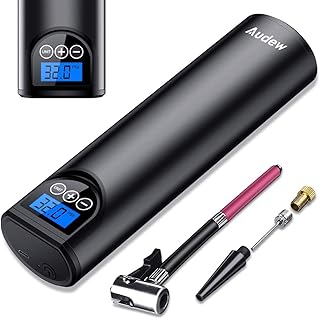 Audew Compresor Aire Portátil Mini Bomba de Aire Eléctrico Inalámbrica 12V 150PSI Pantalla Digital y Linterna LED para Coche, Bicicleta, Moto y Otros Inflables