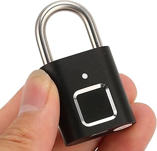 Smart Gate Lock Fingerprint Padlock Keyless,Portable Sturdy for Outdoor Gates Smart Padlock,Gym Lockers,School Lockers, and Travel,Biometric Fingerprint Lock with 20 User Capacity