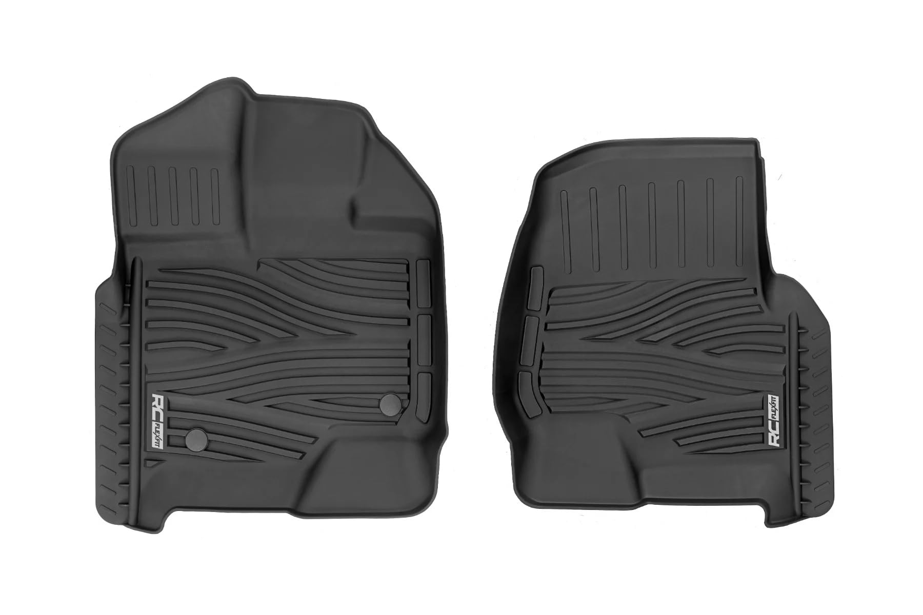 Rough Country Flex-Fit Front Floor Mats for Ford F-150 2015-25 Lightning 2022-25 Raptor 2017-25 Crew Cab - Custom