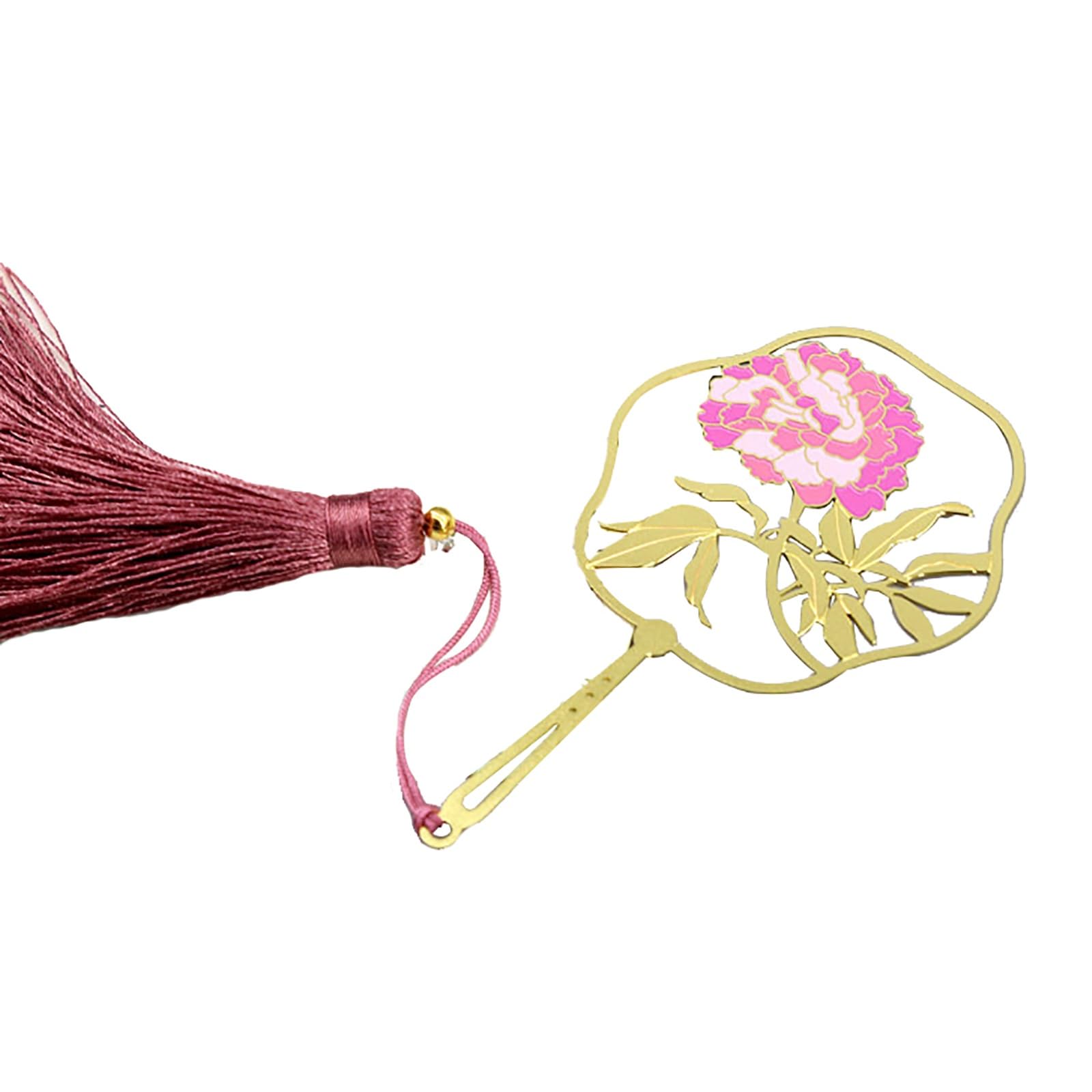 Zakładka w książce,Peony Metalowe Zakładki Tassel Kreatywne Chińskie Zakładki Hollow