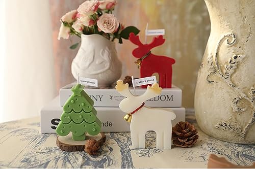 Miniatura 8 de Vela perfumada de Navidad, 2.29 oz, hecha a mano de cera de soja, vela decorativa de parafina estética para mesa fotográfica, decoración de fiesta