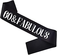 Vista 14 de Banda de cumpleaños de 50 y fabulosa, lámina plateada de satén negro del '50 y fabuloso para hombres o mujeres, decoraciones de fiesta de cumpleaños