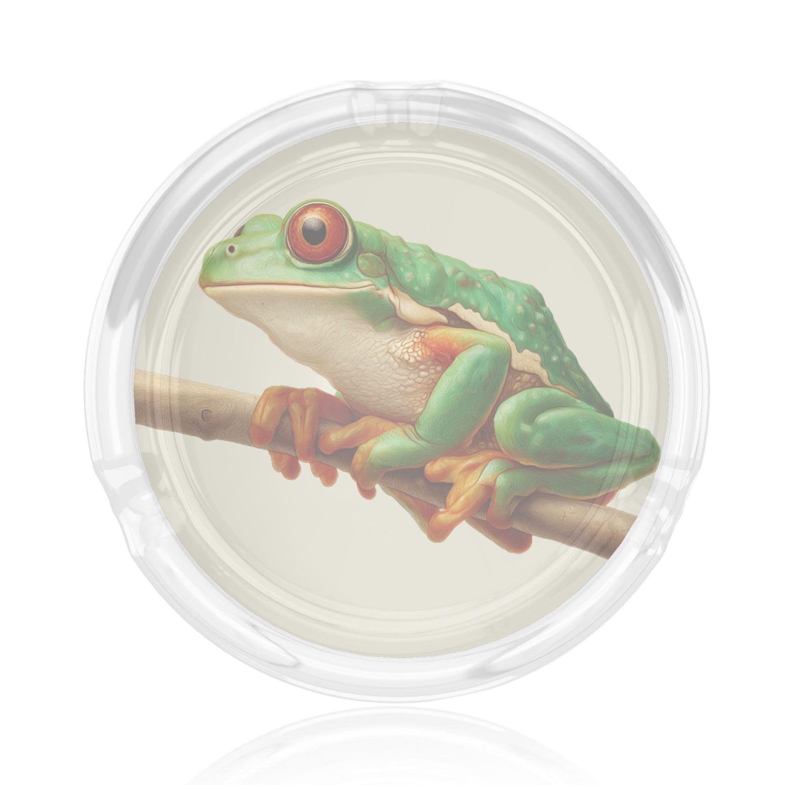 A Tree Frog On A Branch Glass Ashtray For Cigarettes Ash Trays Case For Home Office Decor