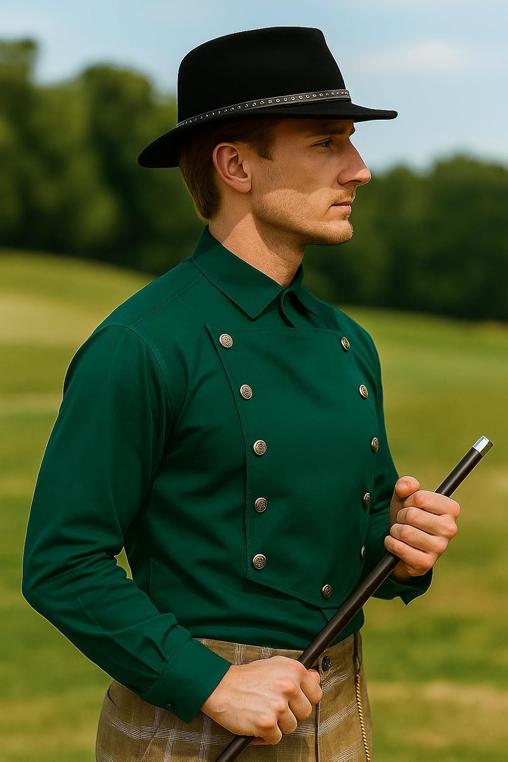 ThePirateDressing Steampunk Victorian Cosplay Costume Mens Cotton/Linen Airship Shirt