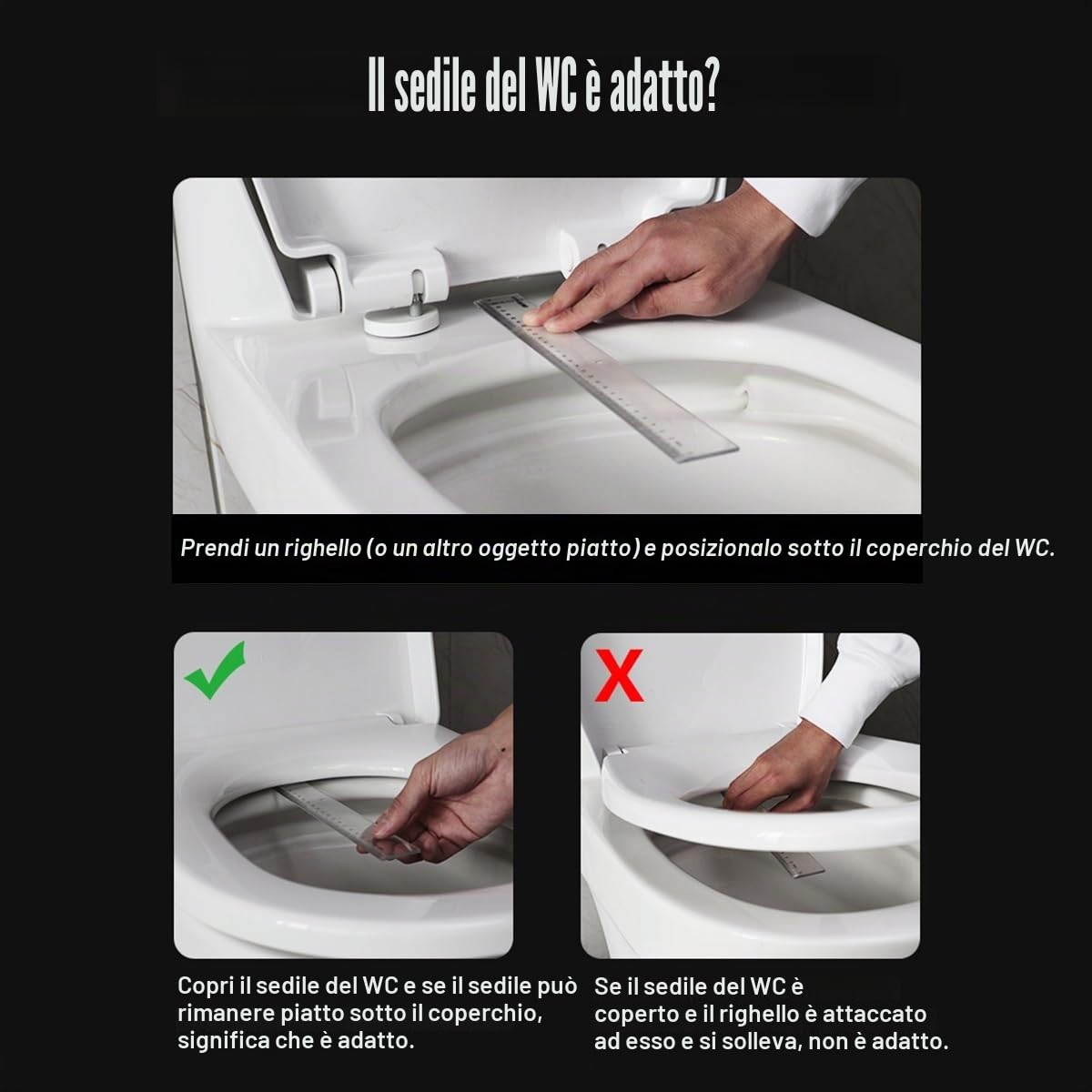Phito Bidet for WC con Doppio ugello, Airlando Smart Toilet Flusher, Attacco for Bidet con Doppio ugello Non Elettrico for WC, Bidet for WC con Scarico Meccanico a 2 modalità(1*Single Cold)