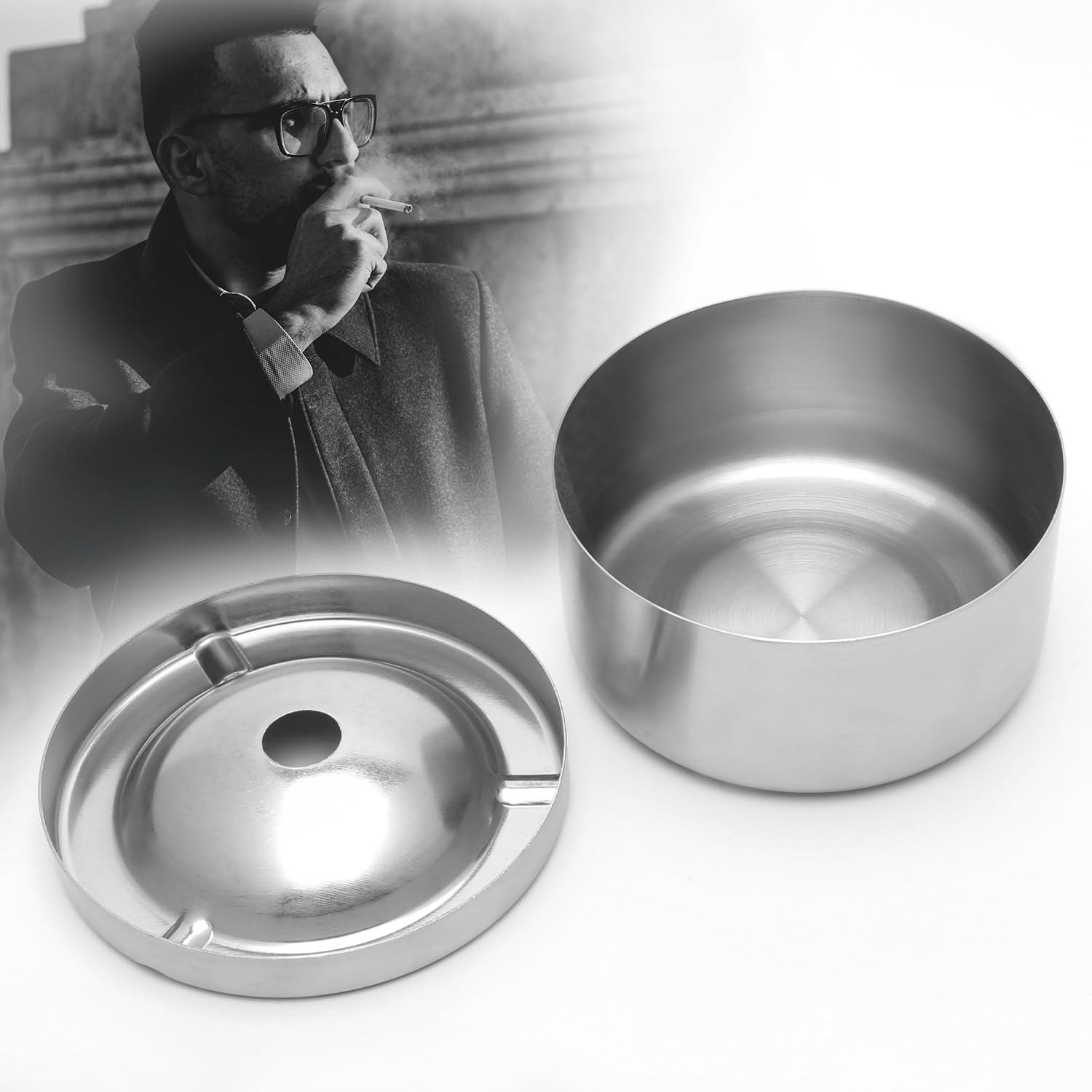 Posacenere Da Esterno A Colonna Alto 114 Cm, Da 2 Litri