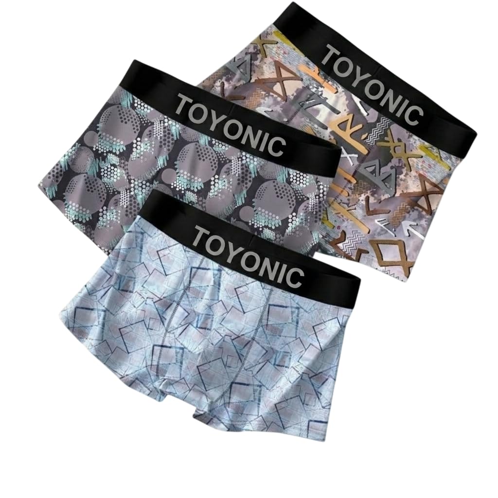 toyonic Printed Men’s Ice Silk Underwear | Extra Thin Breathable Boxer Briefs | Stretchable Elastic Long Trunks-picture-18