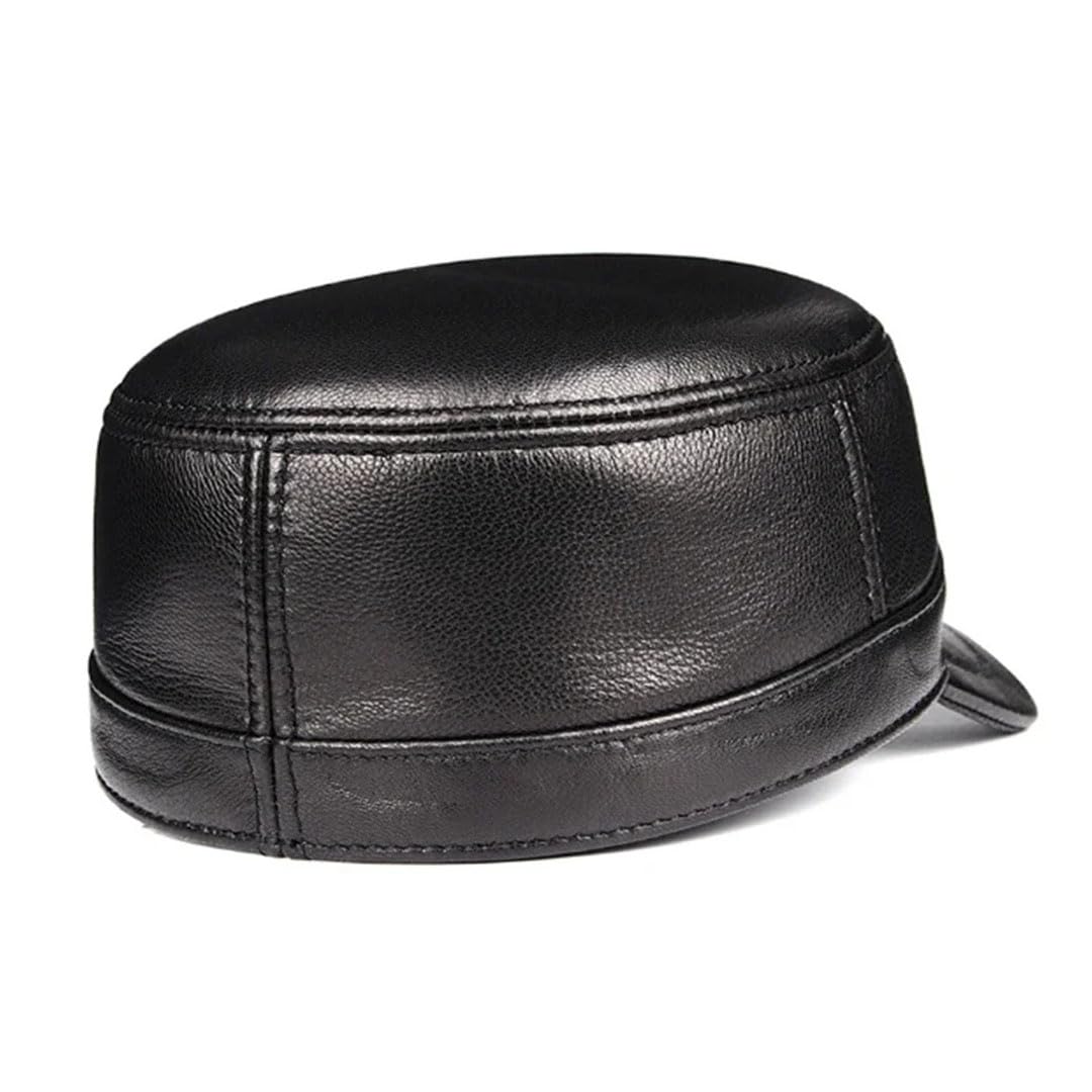Męska wiosenna czapka skórzana z płaskimi czapkami, ciepła czapka, elegancka męska czapka baseballowa, brytyjs