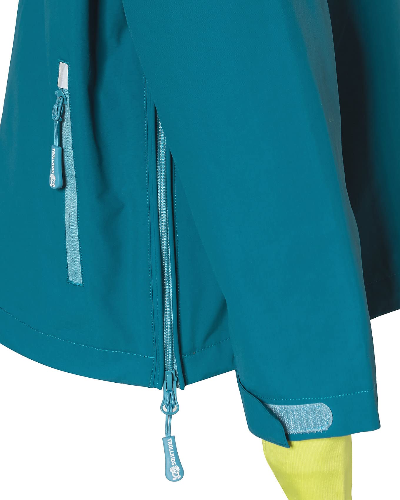 Trollkids Kinder Schlupfparka Bergen, Petrolgrün/Lime, Größe 128