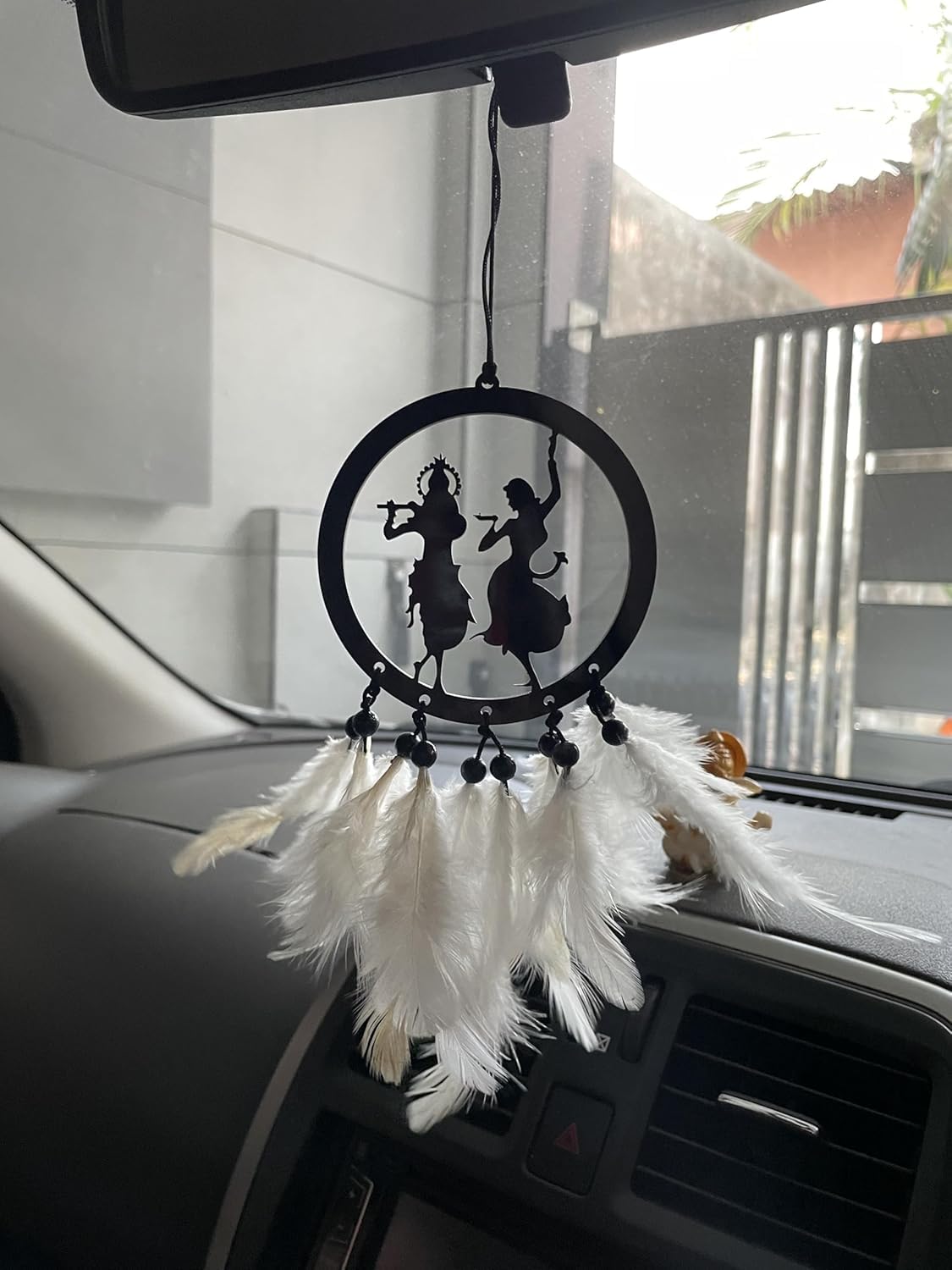 CHIDDHAN Acrylic Fancy Dream Catchers for Car Hanging Ornament | Elevate Car,Home,Office & Garden D�cor | Divine God Elegance | Positive Vibes Mirror Decor Hand Made Gift (Radha Krishna) 2
