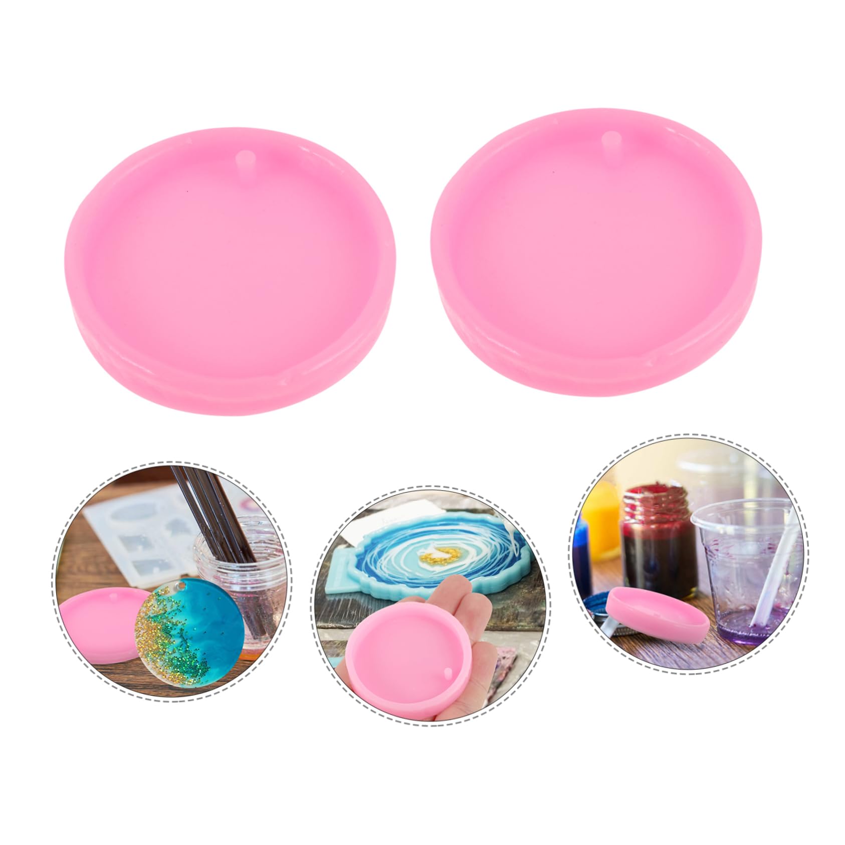 Operitacx 50pezzi Stampo Silicone Per Portachiavi Forme Per Ciondoli Facile Da Usare e Pulire Non Aderente e Riutilizzabile Per Progetti Fai Da Te