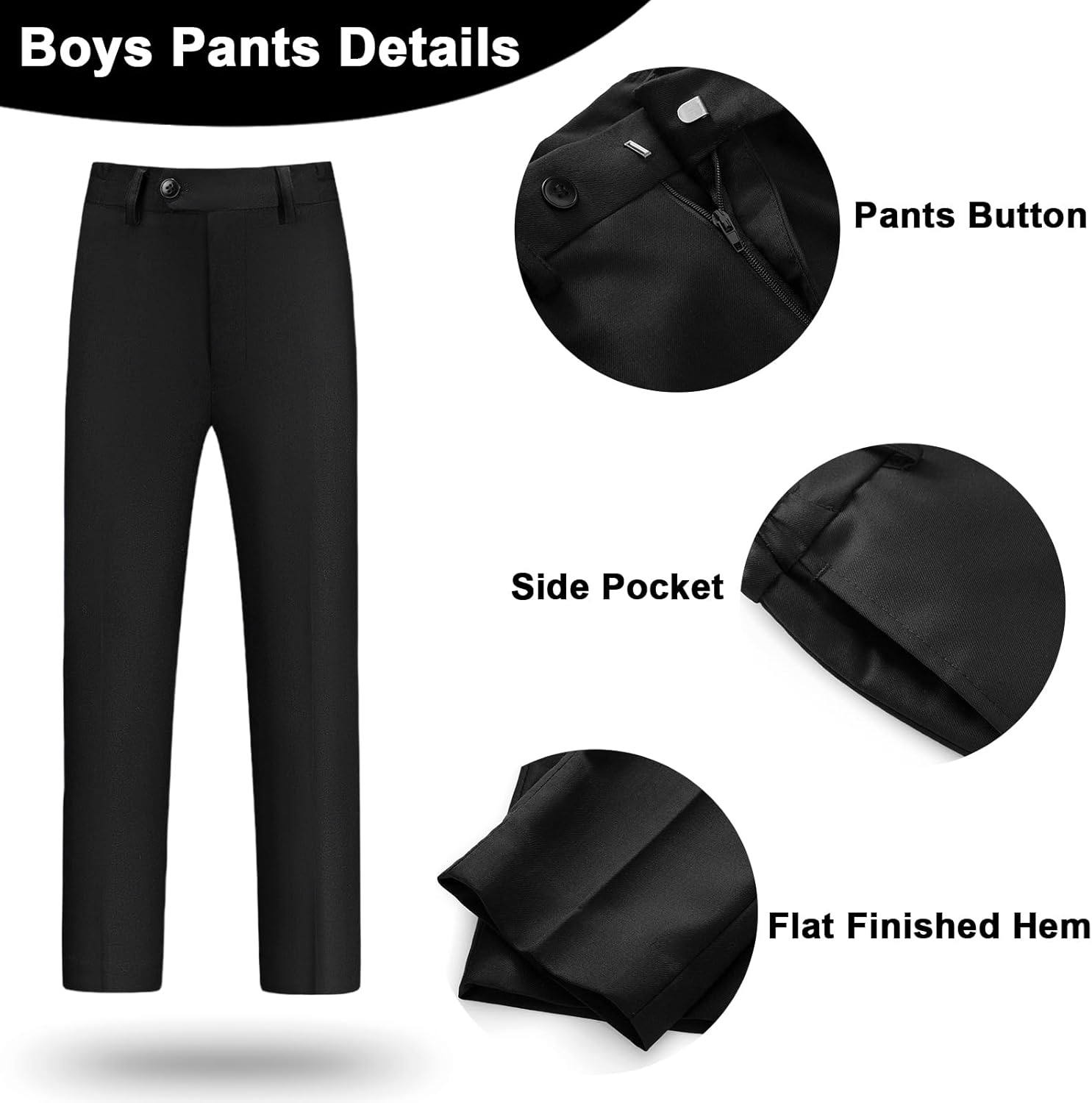Boys Suits Slim Fit 5 Pieces Double Breasted Kids Tuxedo Formal Outfits with Jacket Shirt Pant Bowtie Set for Wedding - Image 6
