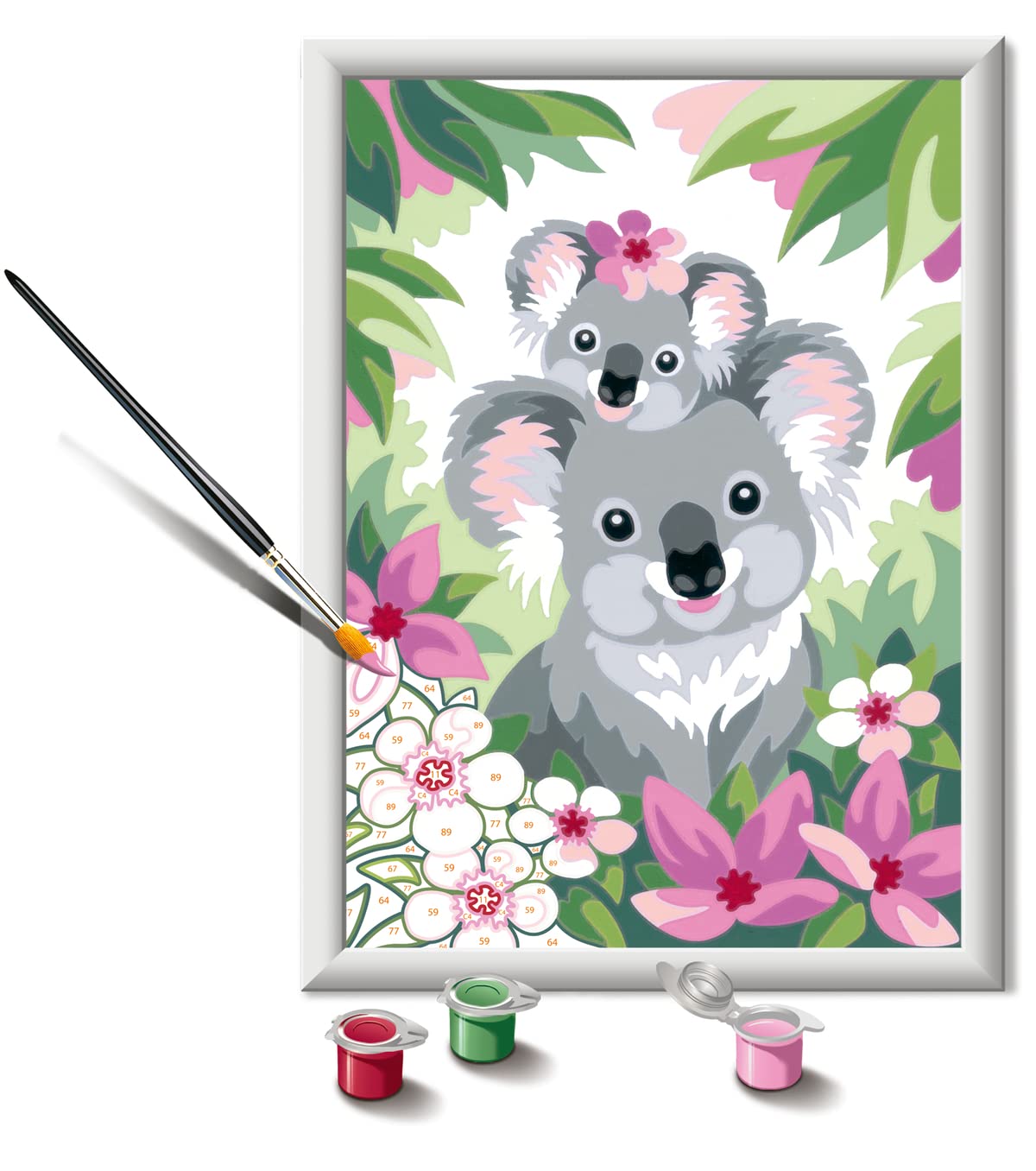 Ravensburger - Creart Serie D Sweet Koala | Kit Pittura Bambini | Dipingere Con I Numeri | Include Tutto Il Necessario | Giochi Bambini 9 Anni O Più | Creart 9 Anni