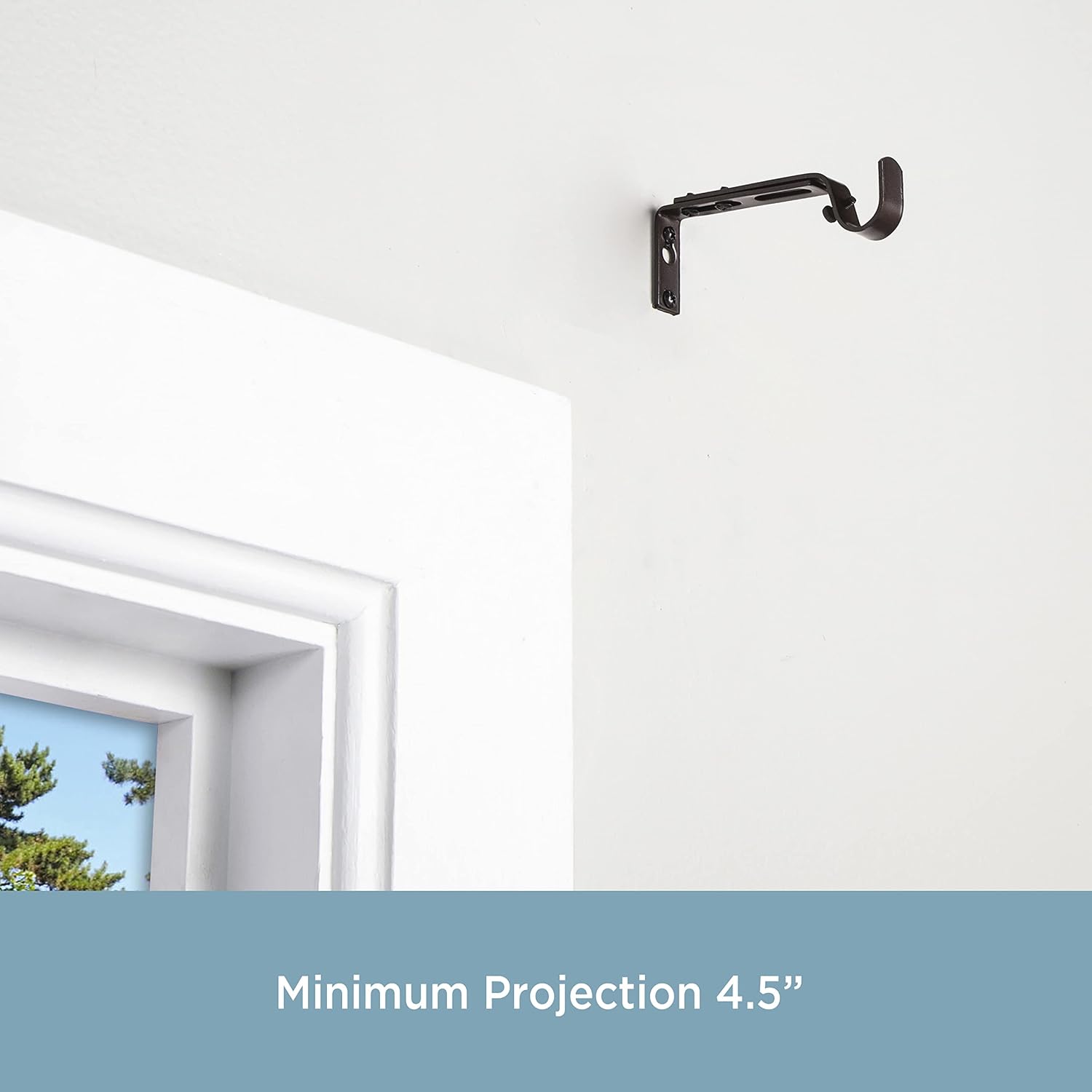 Kenney Adjustable Curtain Rod Brackets, Mocha (2-Pack)