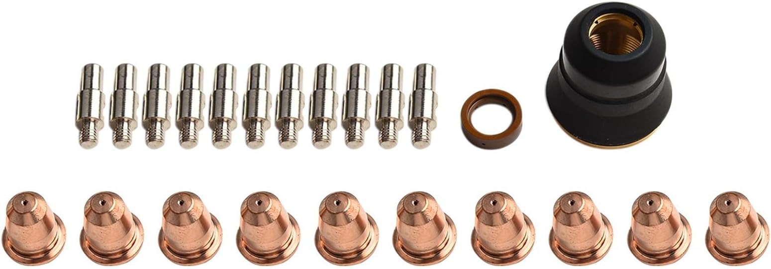 22 Pieces Plasma Torch Consumables Kit S45 CUT55 PT-40 PT40 IPT-40 PT-60 PT60 PTM-60 For IPT-60 Plasma Torch Cutter Metal Welding Accessories 0.9mm