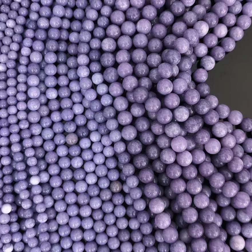 Miniatura 4 de Oameusa Cuentas redondas naturales de aguamarina púrpura de 0.472 in, materiales de bricolaje, pulsera, collar, aretes, fabricación de joyas,