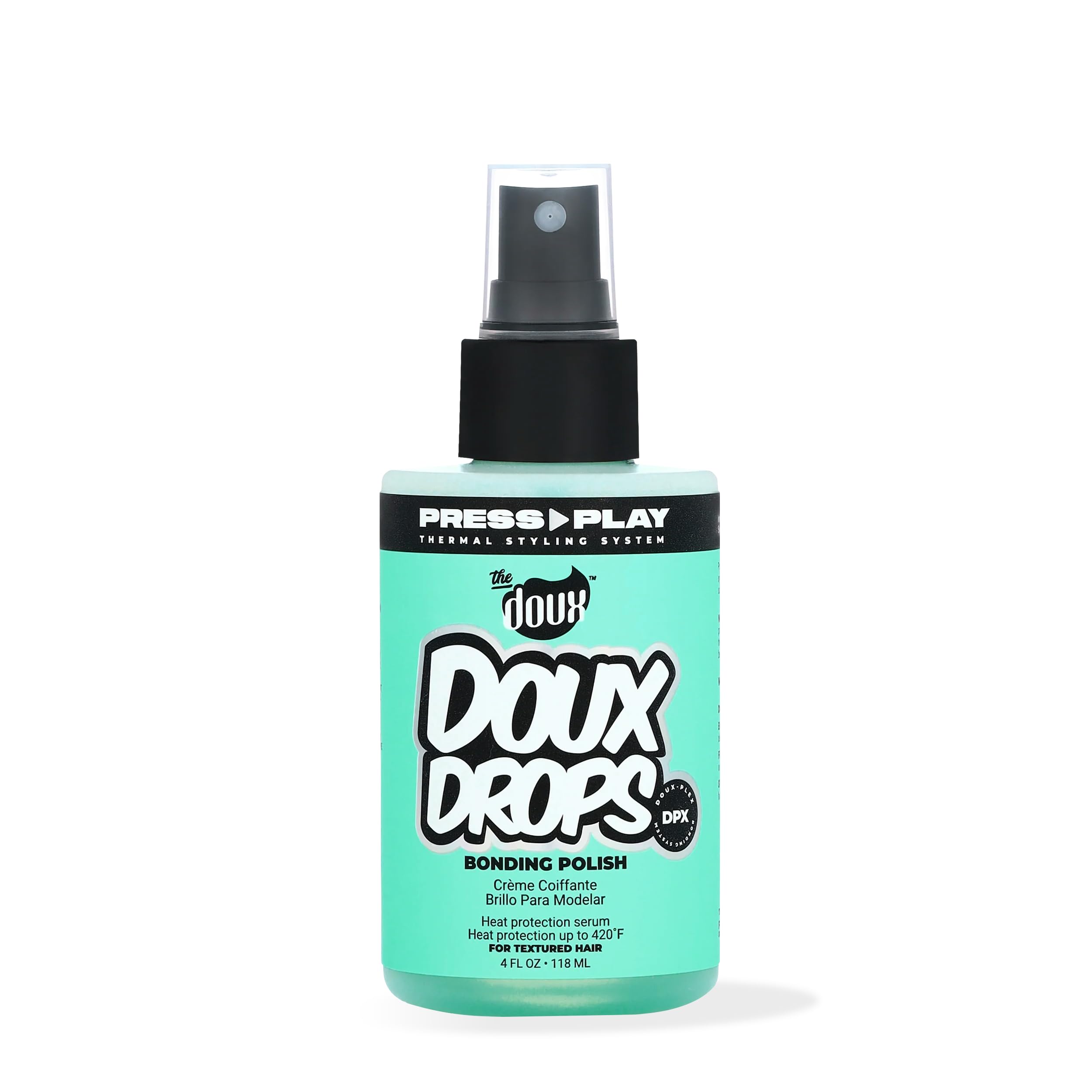 DOUX DROPS Bonding Polish Spray – Anti-Humidity Hair Smoother & Heat Protectant for Curly Hair – Silkening Bonding Oil with Vitamin E, Baobab & Jojoba, 4 oz