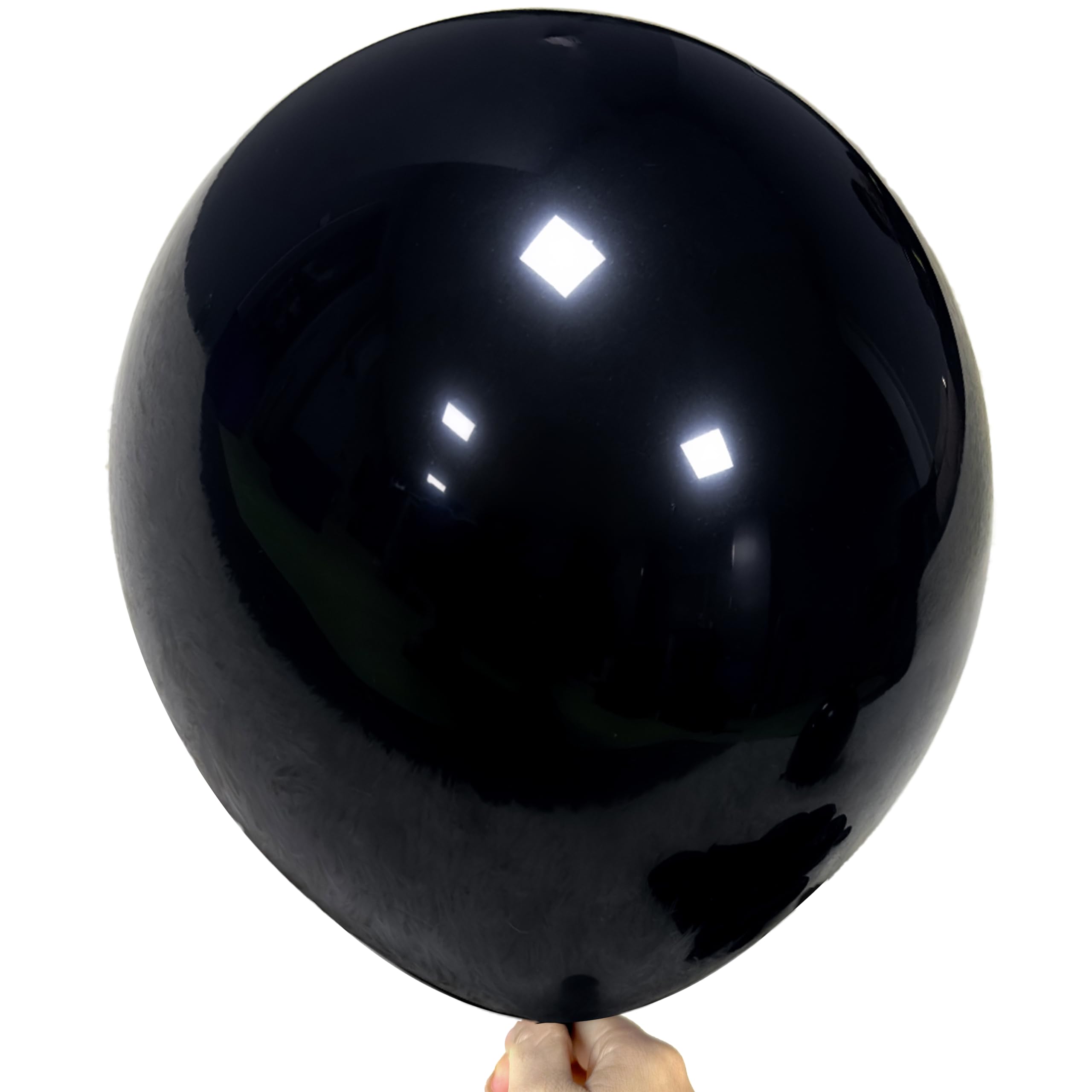 Firomi Black Balloons 18-inch 12 Pack Large Thicken Helium (with 1 Ribbon)