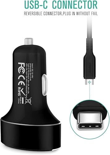 Miniatura 3 de Cargador de coche tipo C, adaptador USB Nekteck con entrega de potencia de 45 W y puerto A de 12 W compatible con iPhone, iPad, MacBook, Galaxy,