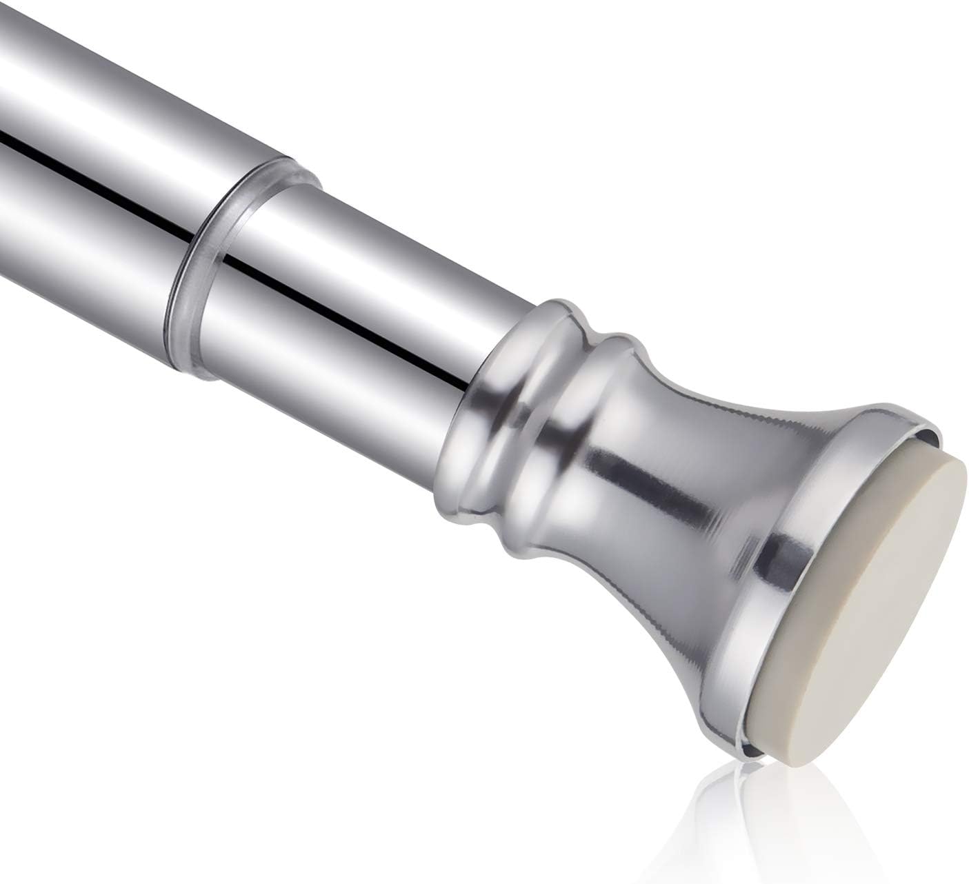Amazer Spring Tension Shower Curtain Rod, 54-90 Inches Rust-Resistance Tension Curtain Rod Bathroom Rod, Adjustable Shower Curtain Rod No Drill, Nickel