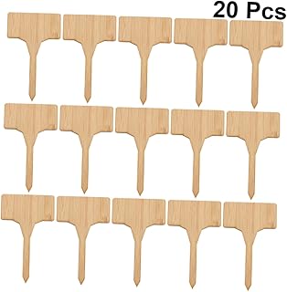 CAXUSD Tarjeta De Bambú 20 Piezas Letrero De Decoración Miniatura Indicador De Color Madera De Insertar Tierra